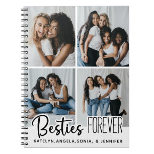 Personalised Best Friends Forever 4 Photo Collage Notebook