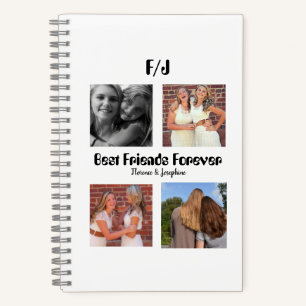 Personalised Best friends forever 4 photo collage Notebook
