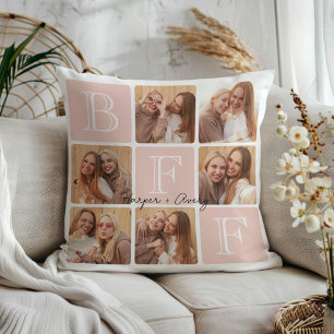 Personalised Best Friends Forever 6 Photo Collage Cushion