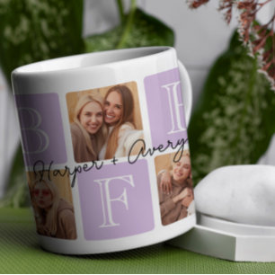 Personalised Best Friends Forever 7 Photo Collage Coffee Mug