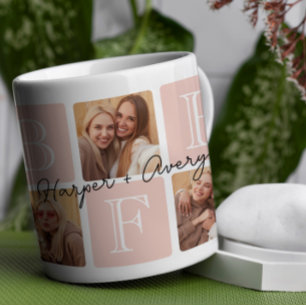 Personalised Best Friends Forever 7 Photo Collage Coffee Mug