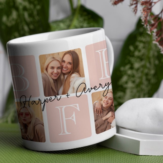 Personalised Best Friends Forever 7 Photo Collage Coffee Mug (Creator Uploaded)