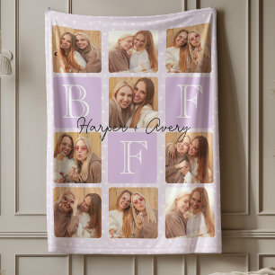 Personalised Best Friends Forever 9 Photo Collage Fleece Blanket