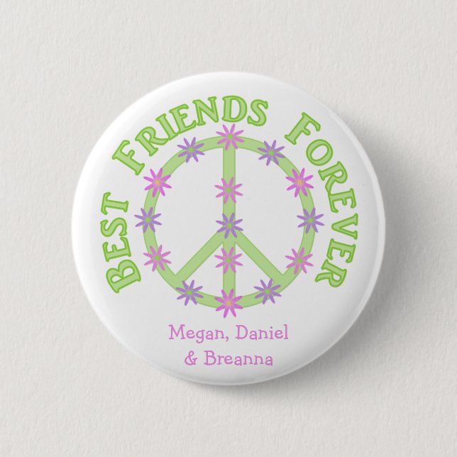 Personalised Best Friends Forever Button (Front)