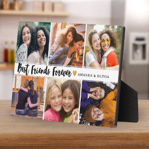 Personalised Best Friends Forever Name 6 Collage Plaque