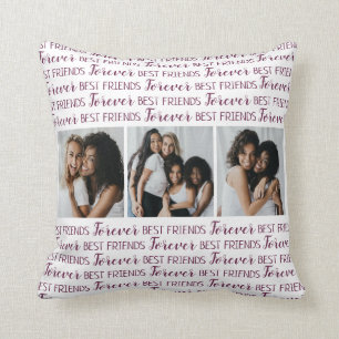 Personalised Best Friends Forever Photo Collage Cushion