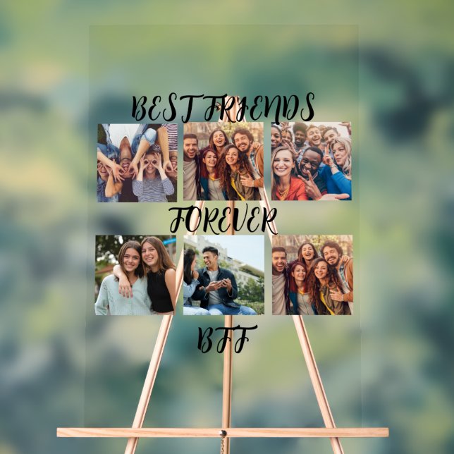 Personalised "Best Friends Forever" Photo Template Acrylic Sign (Neutral)