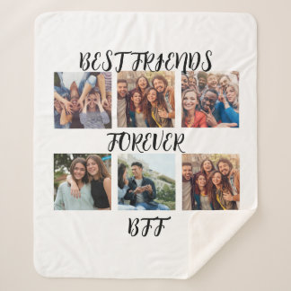 Personalised "Best Friends Forever" Photo Template Sherpa Blanket