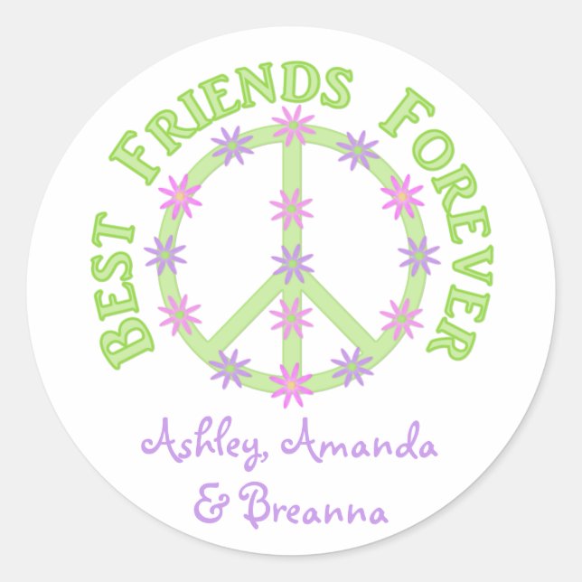 Personalised Best Friends Forever Stickers (Front)