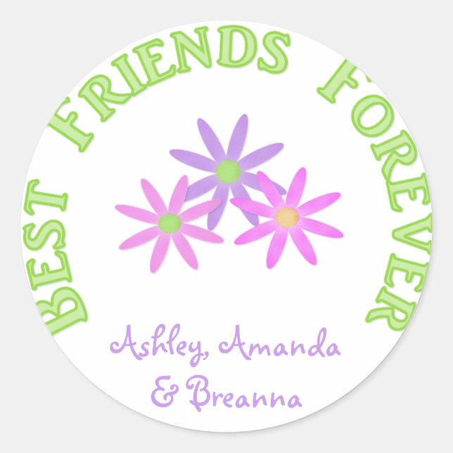 Personalised Best Friends Forever Stickers (Front)