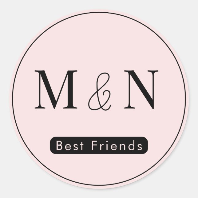 Personalised Best Friends Monogram Sticker (Front)