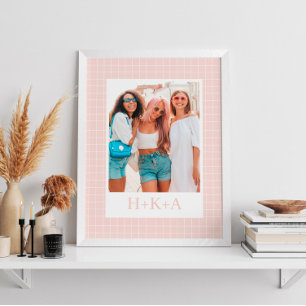 Personalised Best Friends Photo Pastel Boho Poster
