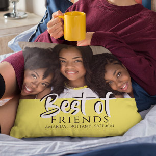Personalised Best Friends   Photo   yellow Cushion