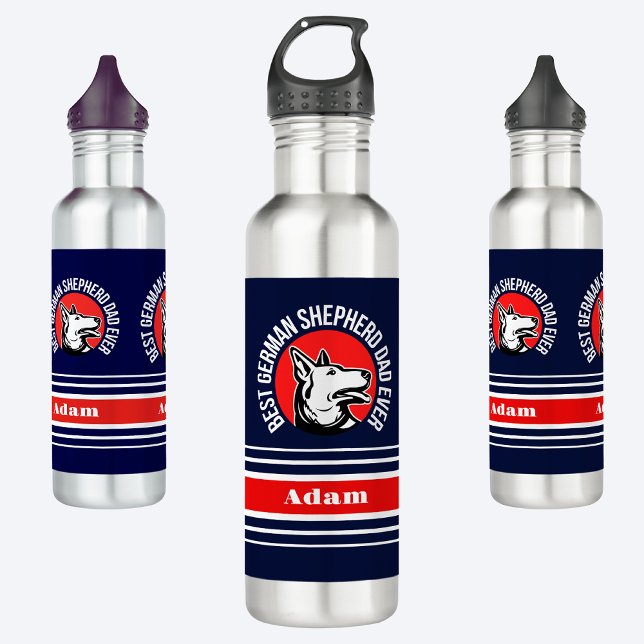 Personalised Best German Shepherd Dad Ever 710 Ml Water Bottle (Creator Uploaded)
