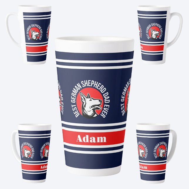 Personalised Best German Shepherd Dad Ever Latte Mug (Creator Uploaded)