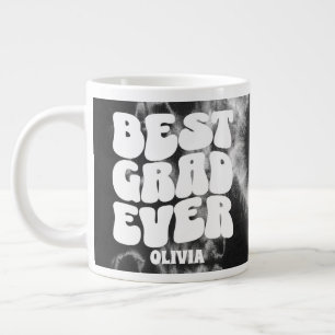 Personalised Best Grad Ever Black Tie Dye Large Coffee Mug