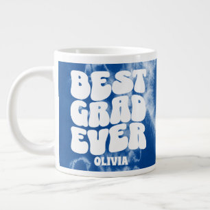 Personalised Best Grad Ever Blue Tie Dye  Large Coffee Mug