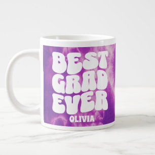 Personalised Best Grad Ever Purple Tie Dye  Large Coffee Mug
