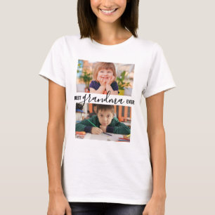 Personalised Best Grandma Ever 2 Photo Collage  T-Shirt