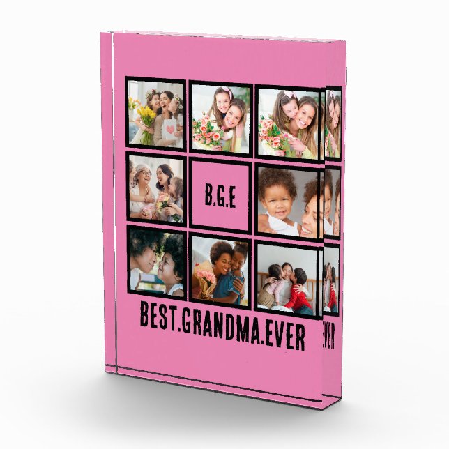 Personalised Best Grandma Ever 8 Photo Collage Block (Right)