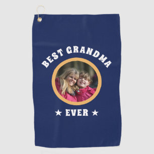 Personalised Best Grandma Ever Custom Family Photo Golf Towel