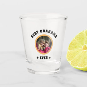 Personalised Best Grandma Ever Custom Family Photo Shot Glass