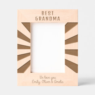 Personalised Best Grandma Sun Burst Keepsake  Etched Frames