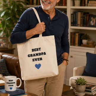 Personalised Best Grandpa Ever Canvas Tote Bag