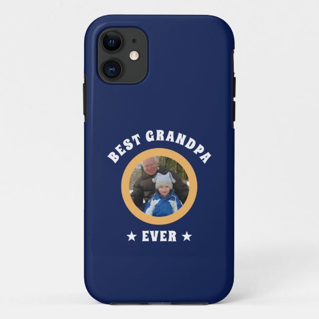 Personalised Best Grandpa Ever Custom Family Photo Case-Mate iPhone Case (Back)