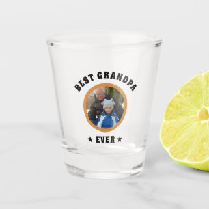 Personalised Best Grandpa Ever Custom Family Photo Shot Glass