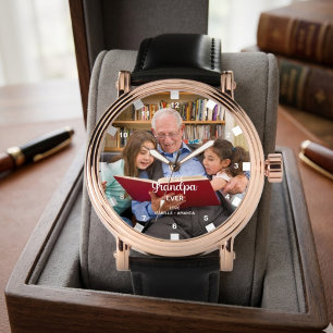 Personalised "best Grandpa ever Modern Typography Watch