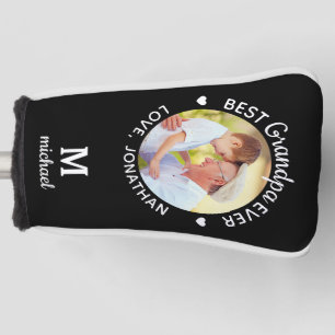 Personalised Best Grandpa Ever Monogram Name Photo Golf Head Cover
