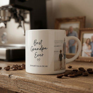 Personalised Best Grandpa Ever Photo Espresso Cup