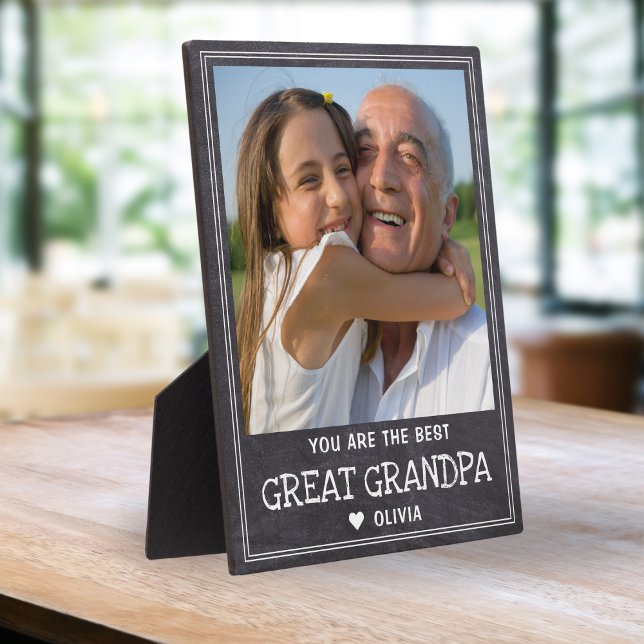  Personalised Best Great Grandpa Rustic Chalkboard Plaque (Creator Uploaded)