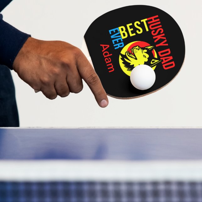 Personalised Best Husky Dad Ever, Dog Dad  Ping Pong Paddle (Insitu)