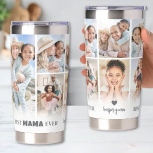 Personalised Best Mama Photo Collage Mother Insulated Tumbler