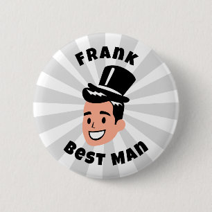 Personalised best man 6 cm round badge