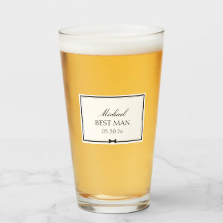 Personalised Best Man Bowtie Wedding Party Gift Glass