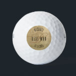 Personalised Best Man Brushed Gold Golf Balls<br><div class="desc">Make your own custom golf ball. Personalise this design with your own text. You can further customise this design by selecting the "customise further" link if desired.</div>