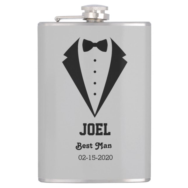 Personalised Best Man Gift Hip Flask (Front)