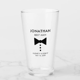 Personalised Best Man Gift Modern Tuxedo Wedding   Glass