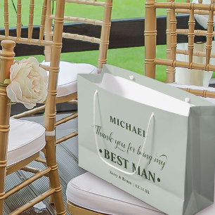 Personalised Best Man Green Thank You Large Gift Bag