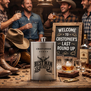 Personalised Best Man On Duty Hip Flask
