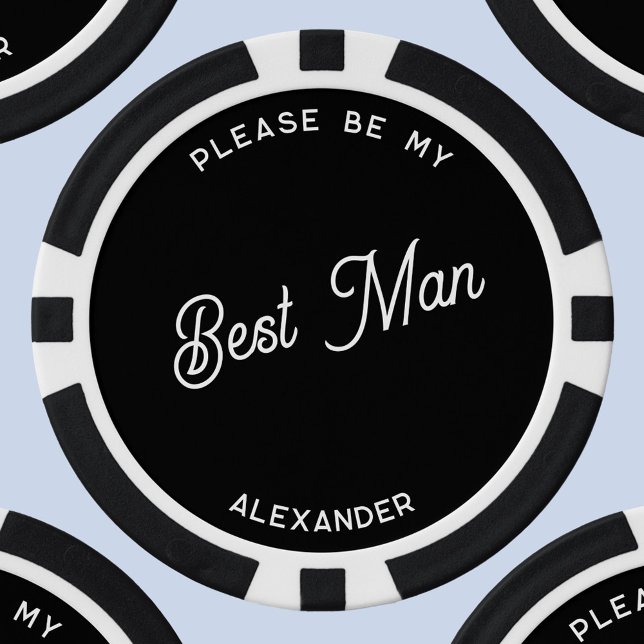 Personalised Best Man Proposal Poker Chips (Wedding Best Man Groomsman proposal personalized poker chip)