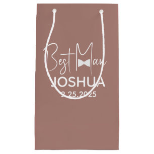 Personalised Best Man Wedding Modern  Small Gift Bag