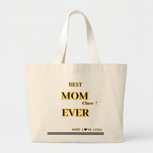 Personalised BEST MOM EVER 2 Script Large Tote Bag