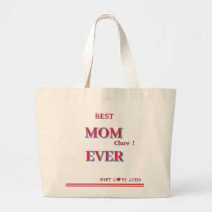 Personalised BEST MOM EVER 5 Script Large Tote Bag
