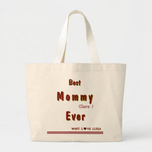 Personalised BEST MOM EVER 7 Script Large Tote Bag
