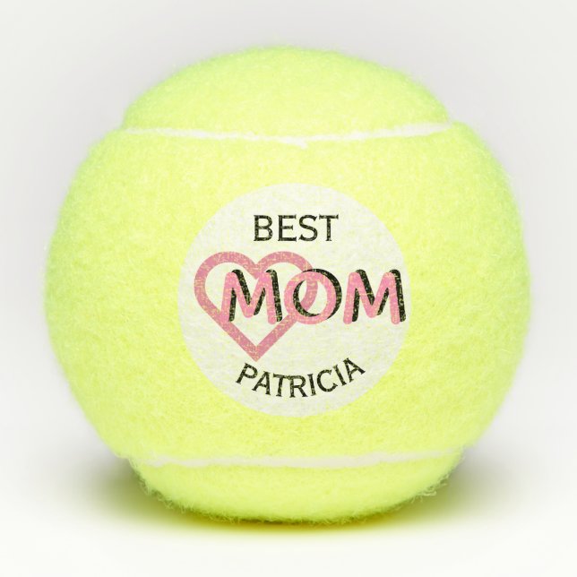 Personalised Best Mum Custom   Tennis Balls (Front)