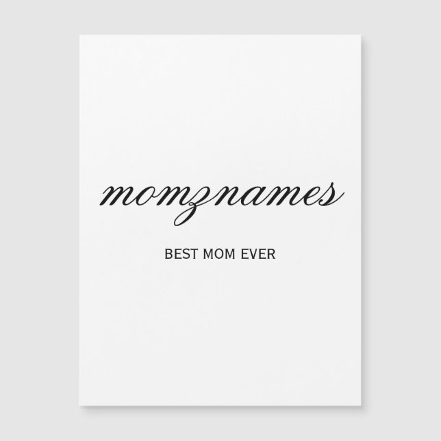 Personalised Best Mum Ever Calligraphy Name (Front)